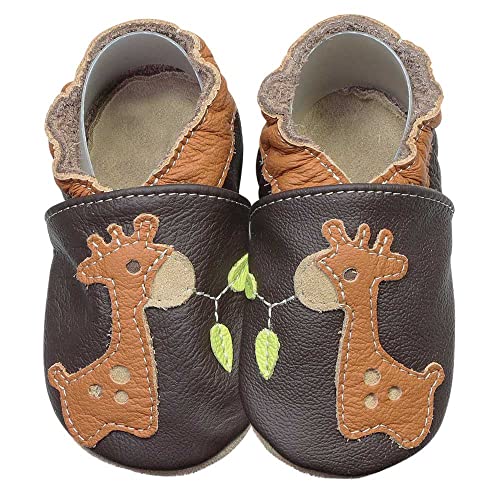HOBEA-Germany Krabbelschuhe Babyschuhe mit Tieren, Modell Schuhe:Giraffe, Schuhgröße:22/23 (18-24 Monate)