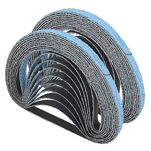 20 Stück 60 Körnung 13x457mm Schleifband mit Tuchrücken Schleifpapier für Bandschleifer Metall Legierung Polieren