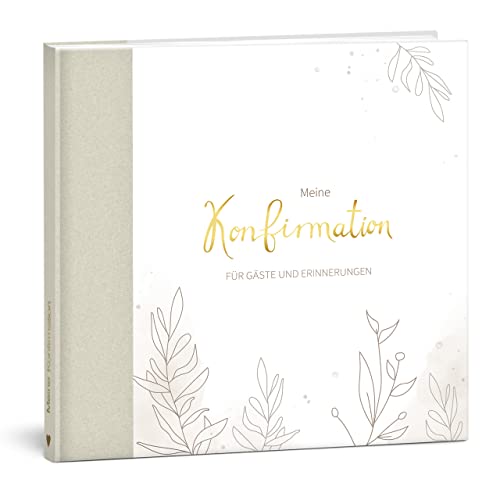 MINTKIND® Gästebuch "Meine Konfirmation" I für Junge & Mädchen | Konfirmation Geschenk, Gästebuch Konfirmation, Erinnerungsalbum I 96 Innenseiten für Glückwünsche, Fotos und Mehr (Beige)