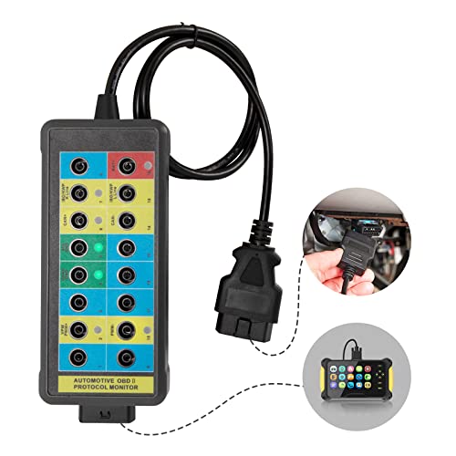 KAISAL OBD2 Breakout Box obd2 Diagnosegerät 16 Pin OBDII Protokoll Detektor Diagnosewerkzeug für Kommunikation Auto Diagnose Scan Tool mit Automotor Fehler-Code Scanner,Erdungserkennung