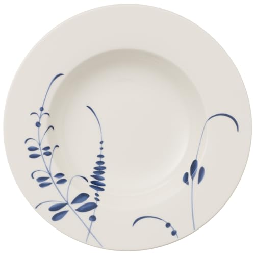 Villeroy & Boch Vieux Luxembourg Brindille, Geschirr aus hochwertigem Premium Porzellan in Blau und Weiß, 24 cm, Suppenteller