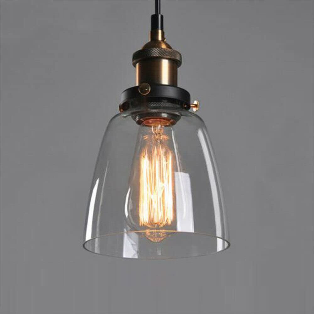 Retro Glasschirm Industrie Glas Hängeleuchte Vintage Pendelleuchte Black Loft Deckenlampe Wohnkultur