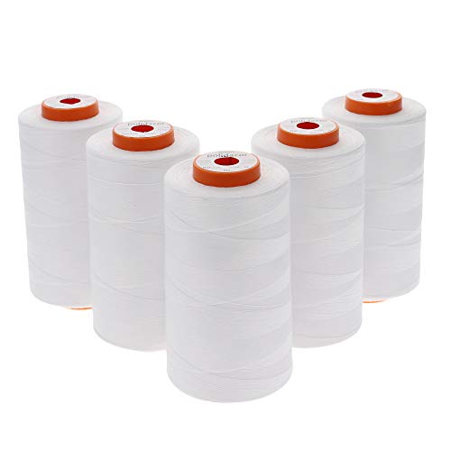Sewfil polidacor 120-5 Nähfaden-Set 100% Polyester beschichtetes Polyestergarn (5 Garnrolle x 5.000 Metern) - Weiß