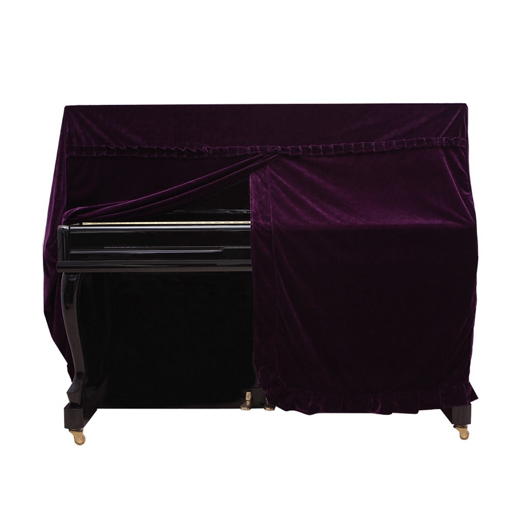 Komplette Klavierabdeckung, Pleuche aufrecht, Klavier Staubschutz, modische Klavier-Abdeckung, Dekoration Instrumente Zubehör violett