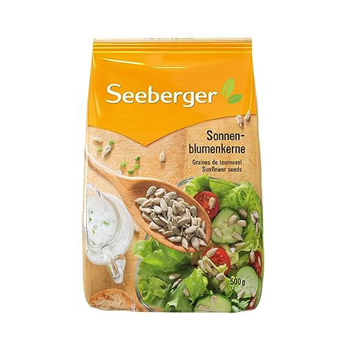 Seeberger Sonnenblumenkerne 8er Pack: Geschälte, knackige Kerne in bester Qualität - nussig, buttrig & fein-aromatisch - ideal zum Backen oder als Topping, vegan (8 x 500 g)