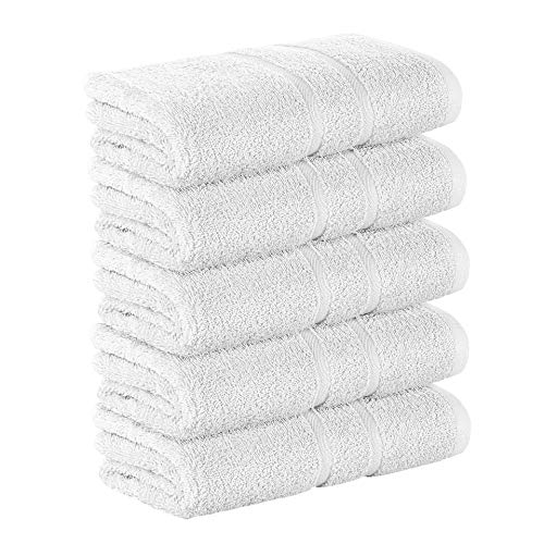 5 Stück Premium Frottee Duschtücher 70x140 cm in weiß von StickandShine in 500g/m² aus 100% Baumwolle