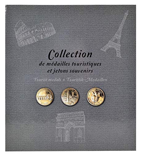 Exacompta 96113E Premium Sammelalbum für 50 Münzen oder Medaillen in 34mm, edler Einband aus stabilem Karton, 2 Seiten für jeweils 25 Münzen, Münzenalbum Münzalbum grau