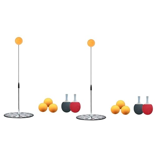 Pyatofly 2X Tisch Set mit Elastischen Ping Pong BäLlen mit Weichem Schaft Paddel Set mit 4 Paddel- und 6 Ping Pong BäLlen