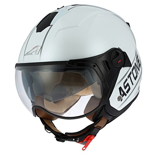 Astone Helmets - MINIJET S SPORT COOPER graphic - Casque jet compact - Casque de moto look sport - Casque de scooter mixte - Casque en polycarbonate - white/black XS