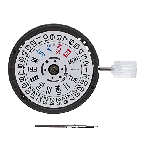 TPPIG NH36/NH36A Automatisches mechanisches Uhrwerk, 24 Juwelen, weiße Datumsradkrone bei 3.0 Uhrwerk-Ersatz, weiß / schwarz