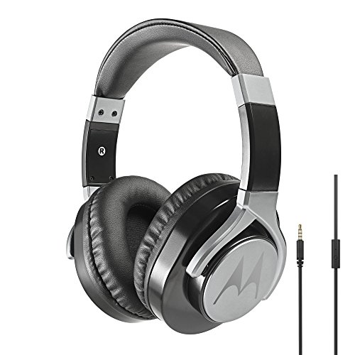 Motorola Lifestyle Pulse Max, Kabelgebundener On-Ear Kopfhörer, Klappbarer Stereo-Kopfhörer mit Freisprechfunktion und Rauschunterdrückung, Premium Design für erstklassigen Sound, Schwarz