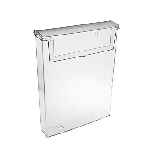 TAYMAR DIN A5 Prospekthalter als transparente Prospektbox mit Deckel, Wetterfest (auch für den Außenbereich geeignet)