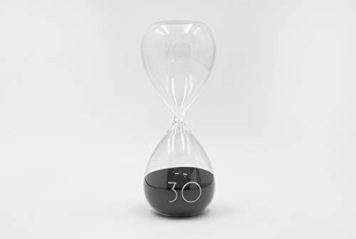 Mascagni Sanduhr aus Glas mit Sand Schwarz Dunkelgrau 8 x 20 cm 30 Minuten