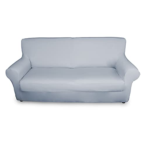 BIANCHERIAWEB Magic Sesselüberwurf, elastisch, einfarbig, Grau, geeignet für Sessel von 85 bis 100 cm mit Sitztiefe 65 cm, Sesselbezug schmutzabweisend und fusselfrei