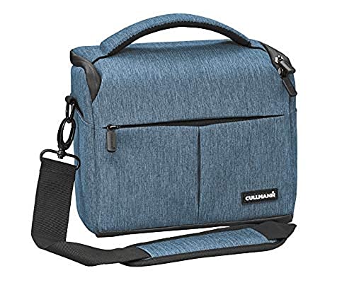 Cullmann 90383 MALAGA Maxima 120 Kameratasche für Systemkameras, DSLR, Camcorder, wasserabweisend Rip-Stop Polyester PU-Beschichtung gepolsterter Schultergurt Blau, 200x160x120