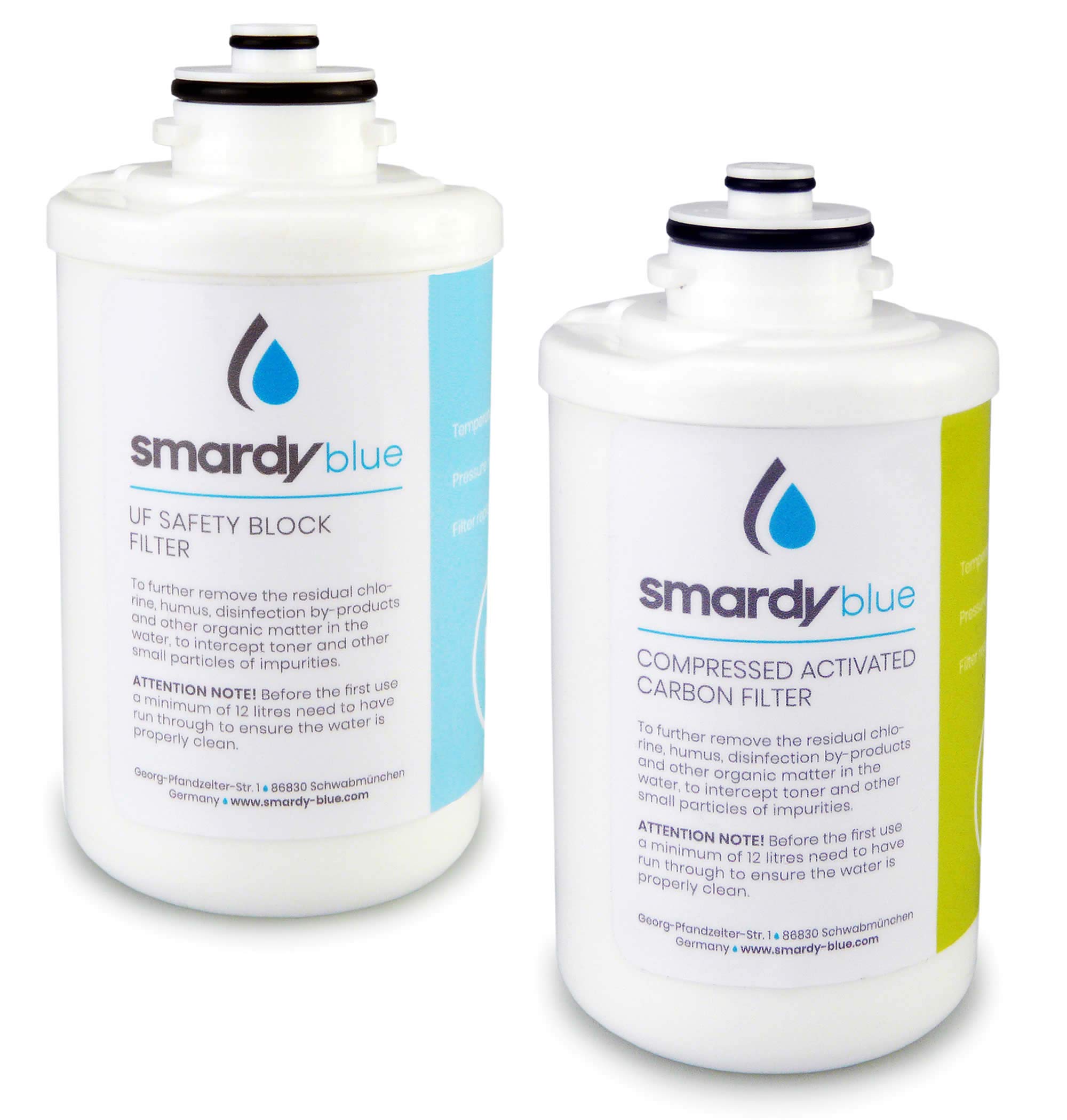 smardy 2in1 Ersatzfilter Set - Aktivkohle-Filter + Ultrafiltrations-Membran für Soda & Cool Wassersprudler