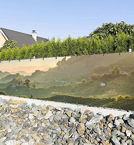 MyMaxxi Zaunbanner Sichtschutz - gezeichnete minimalistische Berge - Abdeckung für Terrasse Zaun - Windschutz Sonnenschutz Blickdicht - Zaunverkleidung wetterfest Sichtschutz Zaun - Verkleidung -