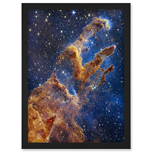 NASA James Webb Space Telescope Pillars of Creation Eagle Nebula Artwork Framed A3 Wall Art Print
