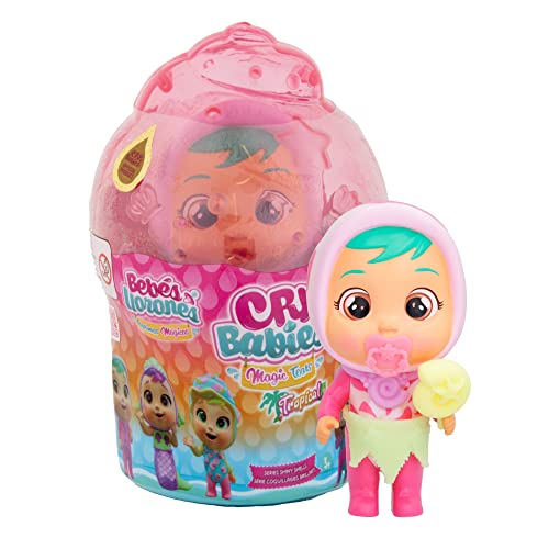 Cry Babies Magic Tears Tropische glänzende Muscheln Shelly | Sammlerstück, die schaumige Tränen weint, mit 8 Zubehörteilen – Spielzeug für Mädchen und Jungen + 3 Jahre