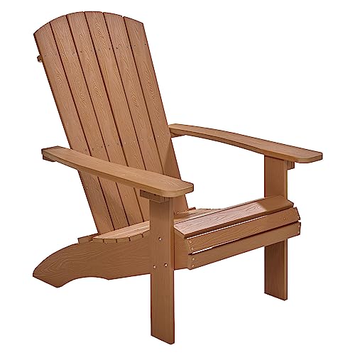 NEG Design Adirondack Stuhl Marcy (naturbraun) Westport-Chair/Sessel aus Polywood-Kunststoff (Holzoptik, wetterfest, UV- und farbbeständig)