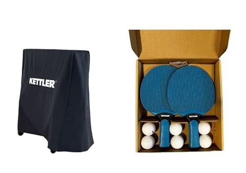 KETTLER Sparpaket Cover + Outdoor: Tischtennisschläger-Set Outdoor + Abdeckhaube (schwarz)