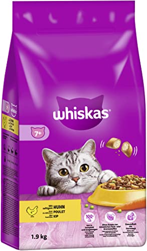 Whiskas 7+ Senior Katzenfutter Huhn, 2er Pack (2 x 1.9 kg)
