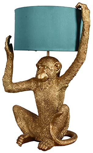 Tischlampe Gold Lampe Affe Tierlampe Monkey Leuchte ohne Leuchtmittel Affe Figur 54cm cw261 Palazzo Exklusiv