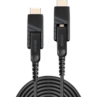 LINDY Micro-HDMI-Kabel 2.0 18G Hybridfaser mit HDMI & DVI-Steckern, abnehmbar, 20 m