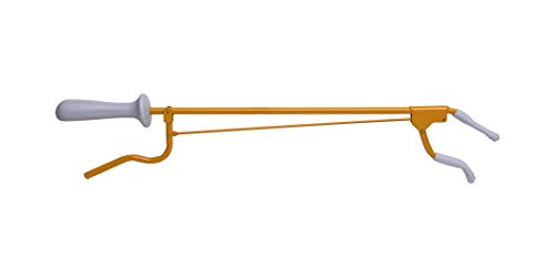 Pflegehome24® Greifhilfe Handgreifer Greifzange Metall, ca. 50cm gelb