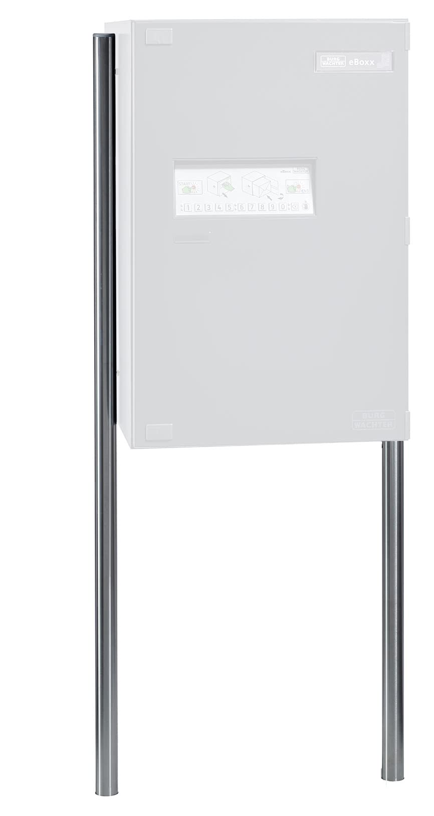 Burg-Wächter Briefkasten-Ständer für eBoxx Paketboxen, Bestehend aus 2 Pfosten, 150 cm lang, Universal 150 eBoxx Ni