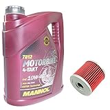 Motoröl Set 10W40 4 Liter + Ölfilter HF681 für Hyosung GT 650 GT650 GT 650 R GT 650 S GV 650 GV650 ST 700 ST700