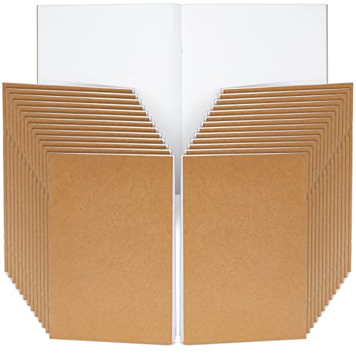 Paper Junkie 24 Stück blanko unliniertes Notizbuch-Set, Briefgröße, Kraftpapier-Tagebücher mit 24 Blatt zum Zeichnen, Skizzenbuch, Bürobedarf (21,6 x 27,9 cm)