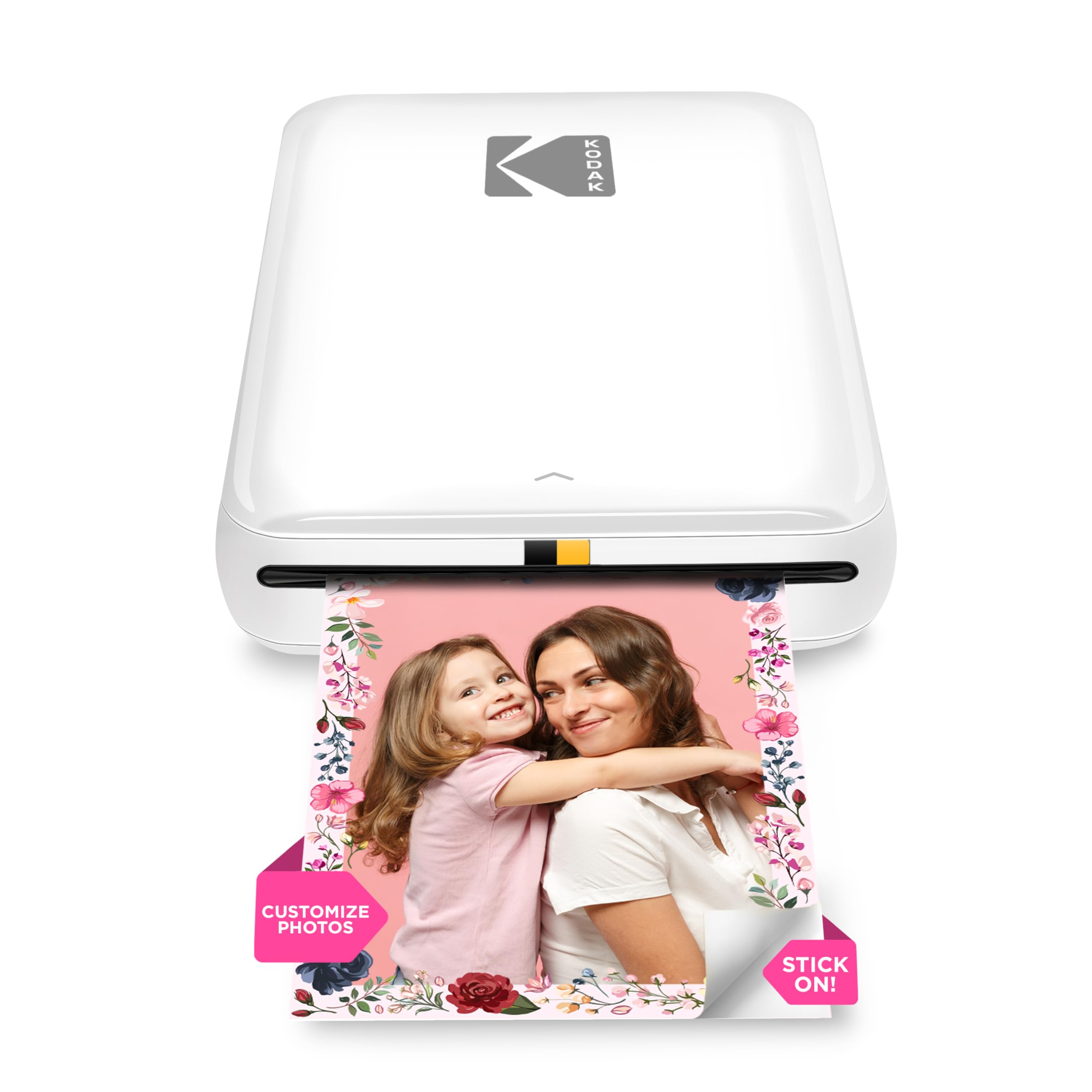 KODAK Step Drucker Drahtloser mobiler Fotodrucker mit Zink-Technologie druckt 2 × 3 Zoll große Fotos (Weiß) KODAK-App für iOS- und Android-Geräte mit Bluetooth- oder NFC-Smart-Gerät.