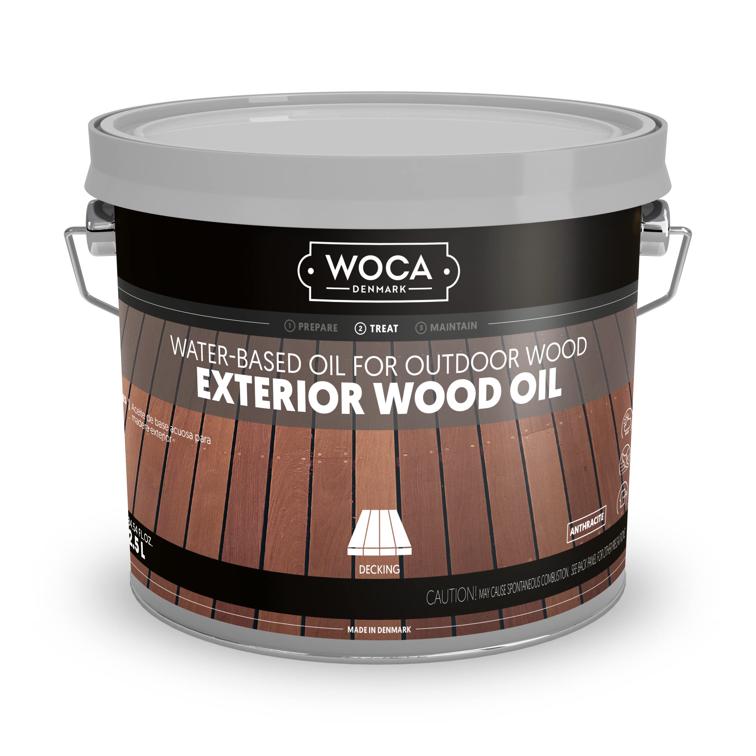 Woca Exterior Wood Oil Antraciet - 2,5 L T90-a-2 617963a