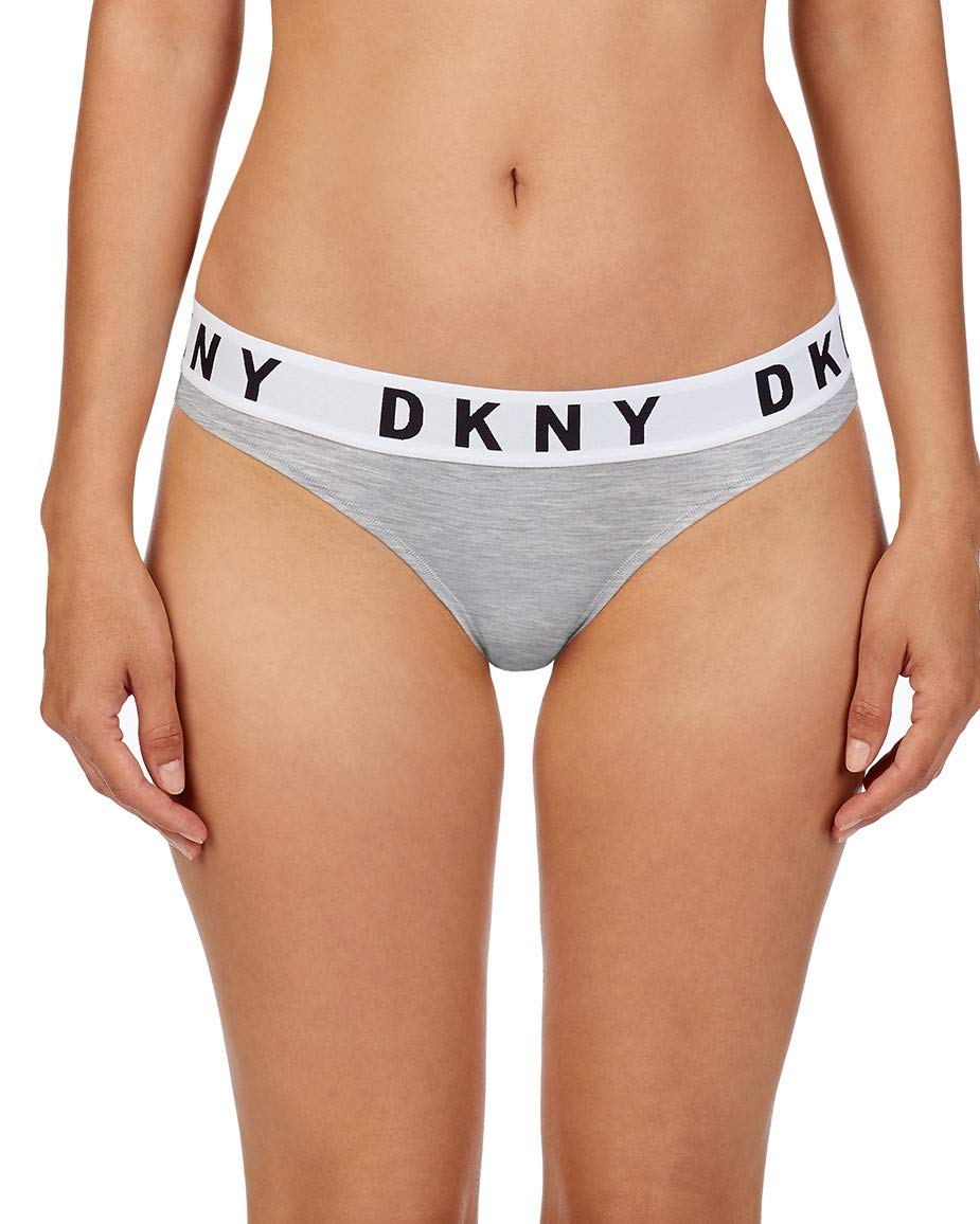 DKNY Damen Cozy Boyfriend Unterwsche im Bikini-Stil, Heather Gray/White/Black, X-Large