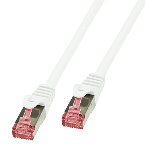 BIGtec 50m Netzwerkkabel Patchkabel Ethernet LAN DSL Patch Kabel Gigabit weiß (2X RJ-45 Anschluß, CAT6, doppelt geschirmt) 50 Meter