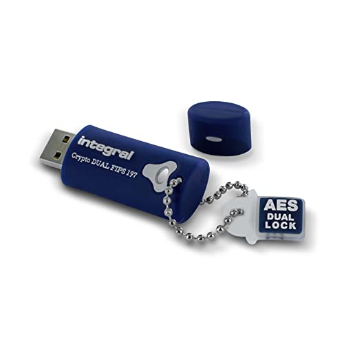 Integral Crypto Dual USB-Stick USB 3.0 8GB mit 256 Bit AES Verschlüsselung, FIPS 197, für Admin und User