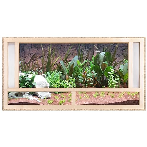 ECOZONE Holz Terrarium mit Frontbelüftung 100 x 60 x 60cm - Holzterrarium aus OSB Platten - für Schlangen, Reptilien & Amphibien