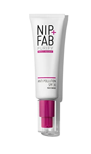 Nip+Fab SPF 30 Moisturiser Purify Anti Pollution, 50 ml, für Fettige + Verstopfte Haut, Maximale Feuchtigkeitszufuhr und Schutz für das Gesicht, UVA- und UVB-Schutz, SPF Gesichtshautfilter