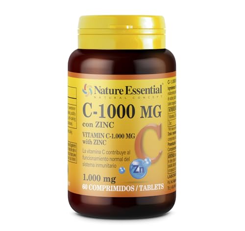NATURE ESSENTIAL Vitamine C 1000 mg ZINC 120 Komp Natur ES, Schwarz, Estandar