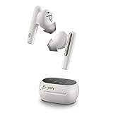 Poly Voyager Free 60+ True Wireless Earphones - Mikrofone mit Geräuschunterdrückung für klare Gespräche - Aktive Geräuschunterdrückung (ANC) - Smartes Ladeetui mit Touch-Bedienung, White