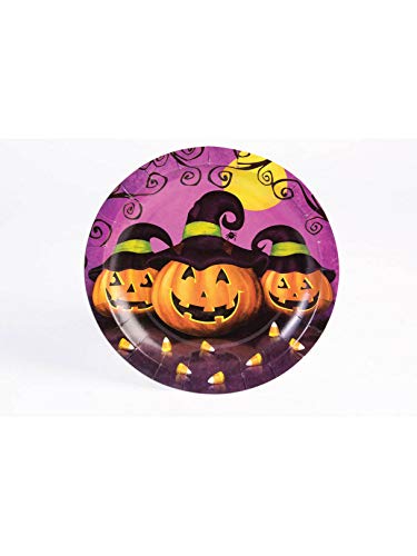 Forum Novelties 76850 Halloween Dekorative Kürbis Pappteller, 17,8 cm Durchmesser, 8 Stück, mehrfarbig