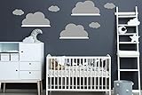 Wandtattoo Wolkenaufkleber 3x Große Wolke passend für IKEA RiBBA MOSSLANDA LACK Wandregal Wanddeko (3x 28cm(H) x55cm(B), Grau)