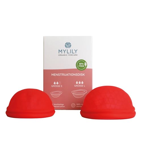 MYLILY® Menstruations Disk | 100% medizinisches Silikon I Periode | Menstruations disc I Nachhaltig & kostensparend I Menstruationsscheibe | wiederverwendbar I S + L