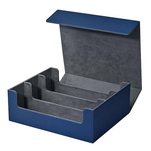 MARKELL Kartenaufbewahrungsbox für Sammelkarten, Kartendeck-Hülle für Mehr Als 1800 Karten mit Einzelhülle, Einfach zu Verwenden, Ca. 290 X 245 X 105 Mm, Blau