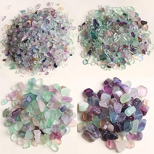 Natürliche Fluorit-Kristallsteine, Mini-Felsmineral-Exemplar, Chakra-Chip-Edelstein, Heimdekoration, Kunsthandwerk,100g,7-9mm