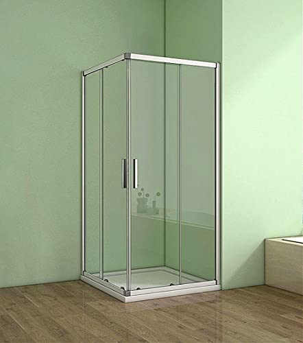 Acezanble Duschkabine 100x100cm Duschabtrennung Eckeinstieg Duschtür Dusche mit 5mm ESG Sicherheitsklarglas H185cm