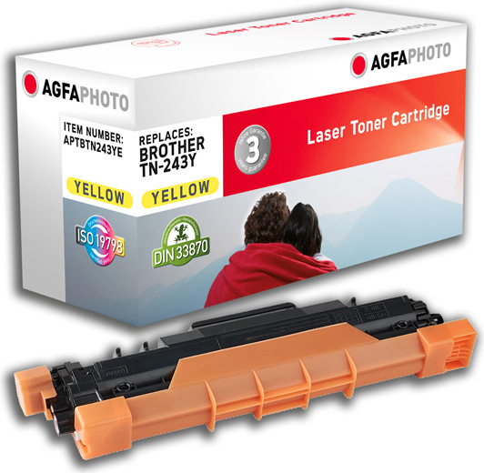 AgfaPhoto Laser Toner ersetzt Brother TN-243Y, 1000 Seiten, gelb (für die Verwendung in Brother HL-L3210)