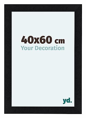 yd. Your Decoration - Bilderrahmen 40x60 cm - Bilderrahmen aus MDF mit Acrylglas - Antireflex - Ausgezeichneter Qualität - Schwarz Matt - Como