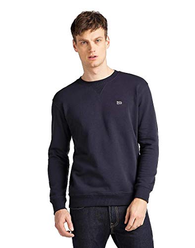 Lee Herren Plain Crew Sweatshirt, Blau (Midnight Navy Ma), Large